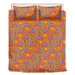 Trippy Pizza Pattern Print Duvet Cover Bedding Set