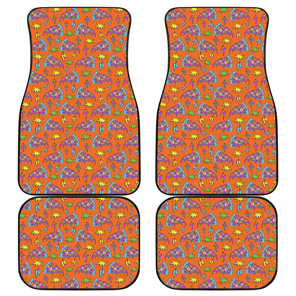 Trippy Pizza Pattern Print Front and Back Car Floor Mats