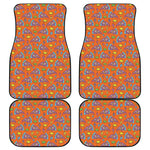 Trippy Pizza Pattern Print Front and Back Car Floor Mats