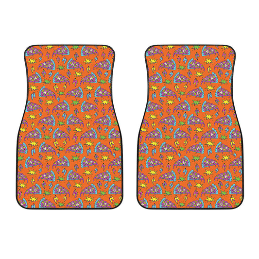 Trippy Pizza Pattern Print Front Car Floor Mats