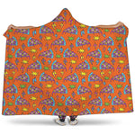 Trippy Pizza Pattern Print Hooded Blanket