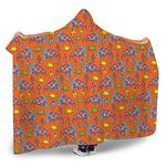 Trippy Pizza Pattern Print Hooded Blanket