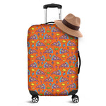 Trippy Pizza Pattern Print Luggage Cover