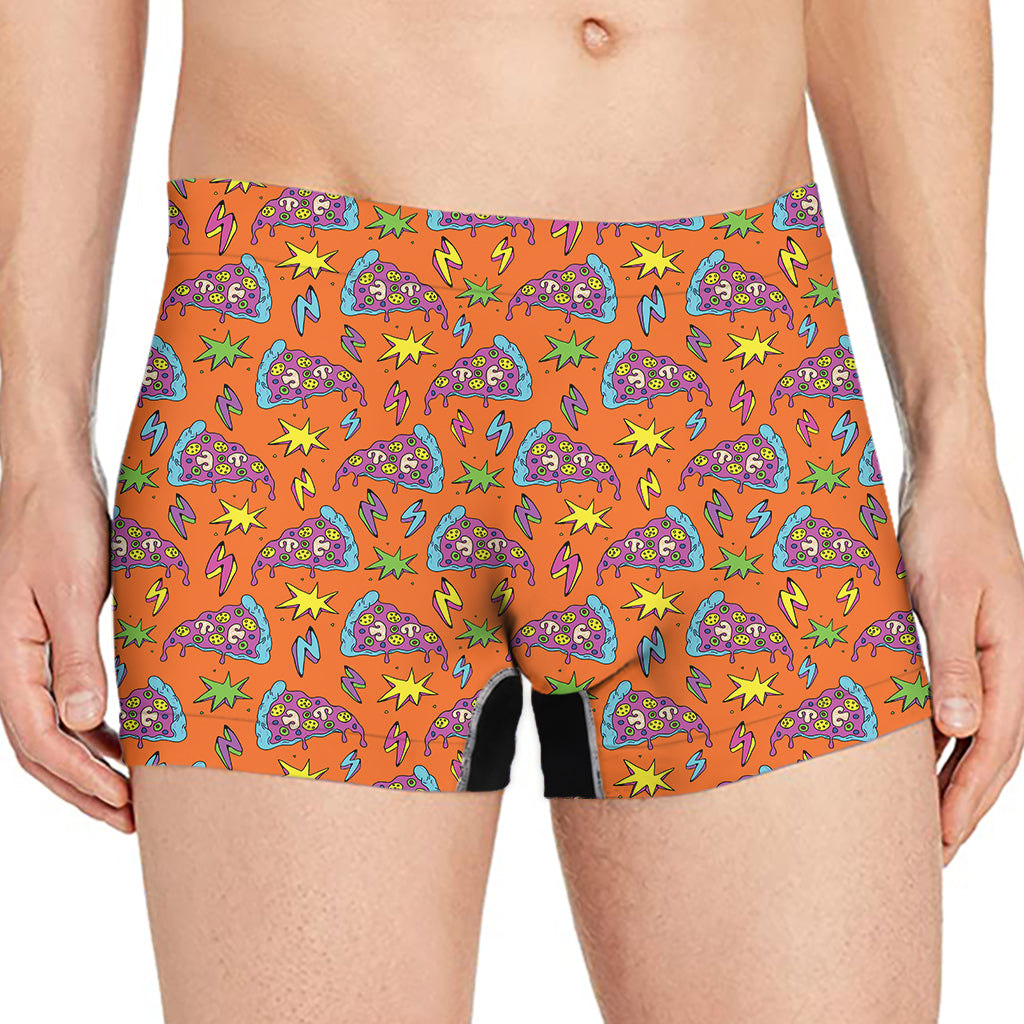 Trippy Pizza Pattern Print Men's Boxer Briefs