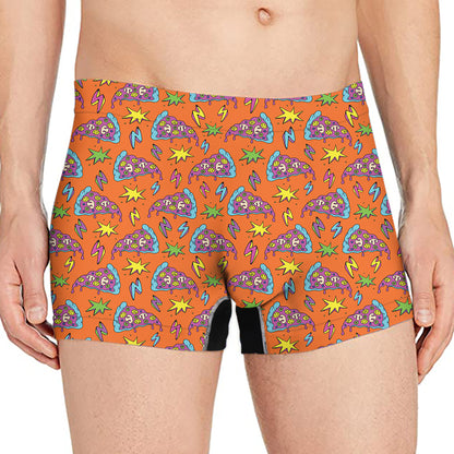 Trippy Pizza Pattern Print Men's Boxer Briefs