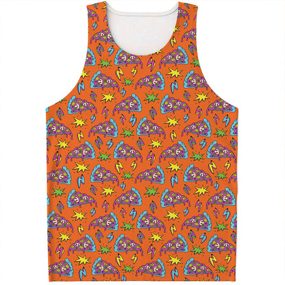 Trippy Pizza Pattern Print Men's Tank Top