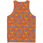 Trippy Pizza Pattern Print Men's Tank Top