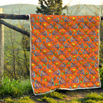 Trippy Pizza Pattern Print Quilt