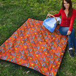 Trippy Pizza Pattern Print Quilt