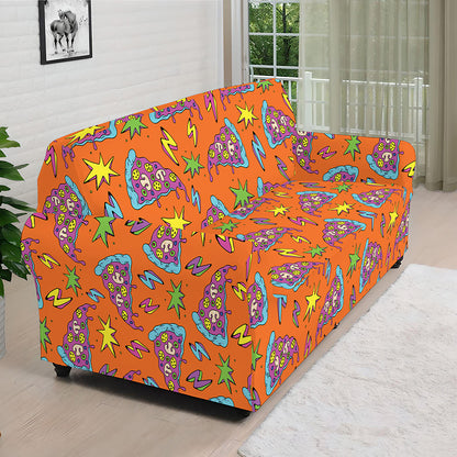 Trippy Pizza Pattern Print Sofa Cover