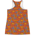 Trippy Pizza Pattern Print Women's Racerback Tank Top