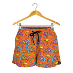 Trippy Pizza Pattern Print Women's Shorts