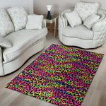 Trippy Psychedelic Leopard Print Area Rug
