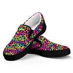 Trippy Psychedelic Leopard Print Black Slip On Shoes