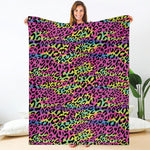 Trippy Psychedelic Leopard Print Blanket