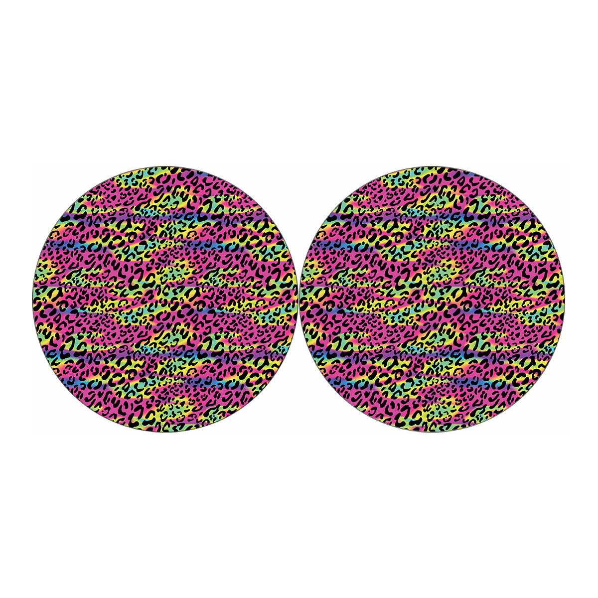 Trippy Psychedelic Leopard Print Car Coasters