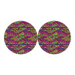 Trippy Psychedelic Leopard Print Car Coasters
