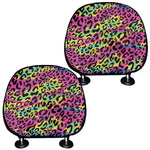 Trippy Psychedelic Leopard Print Car Headrest Covers