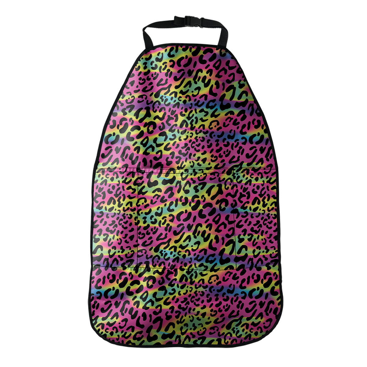 Trippy Psychedelic Leopard Print Car Seat Organizers