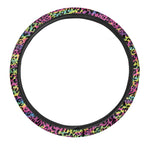 Trippy Psychedelic Leopard Print Car Steering Wheel Cover