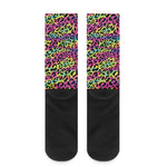 Trippy Psychedelic Leopard Print Crew Socks
