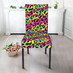 Trippy Psychedelic Leopard Print Dining Chair Slipcover