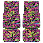 Trippy Psychedelic Leopard Print Front and Back Car Floor Mats