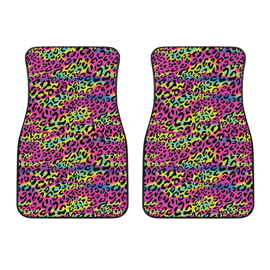 Trippy Psychedelic Leopard Print Front Car Floor Mats