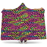 Trippy Psychedelic Leopard Print Hooded Blanket