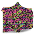 Trippy Psychedelic Leopard Print Hooded Blanket
