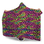 Trippy Psychedelic Leopard Print Hooded Blanket