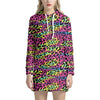 Trippy Psychedelic Leopard Print Hoodie Dress