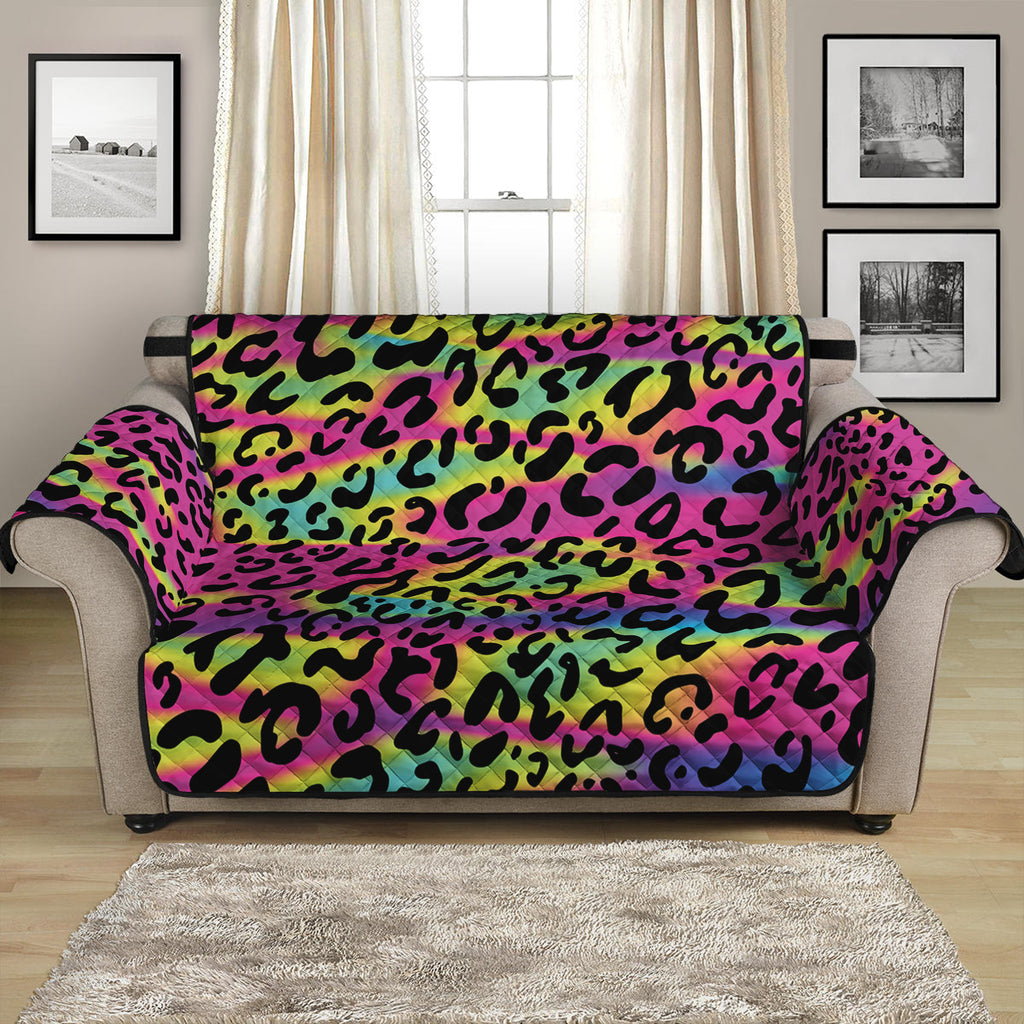 Trippy Psychedelic Leopard Print Loveseat Protector