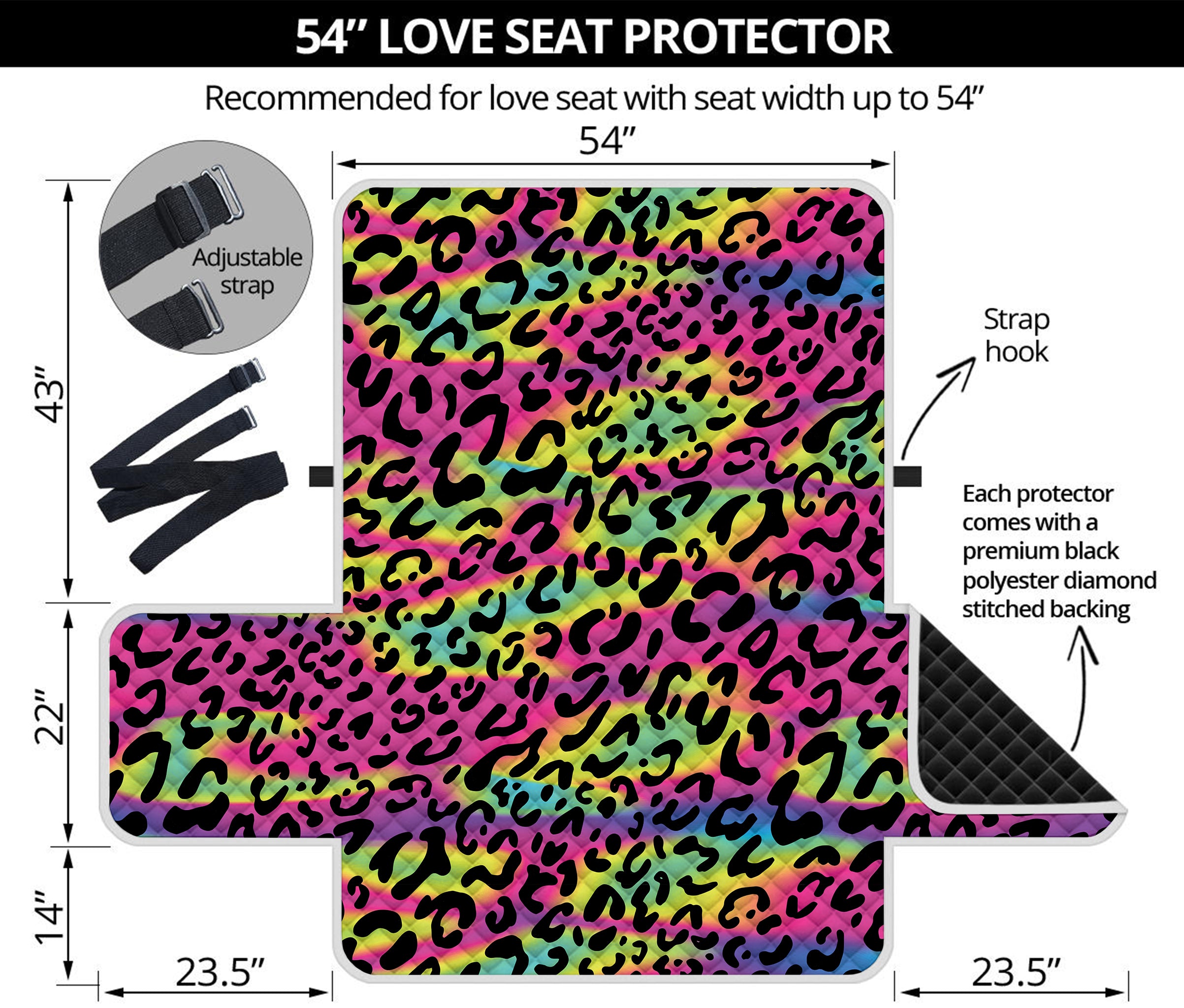 Trippy Psychedelic Leopard Print Loveseat Protector