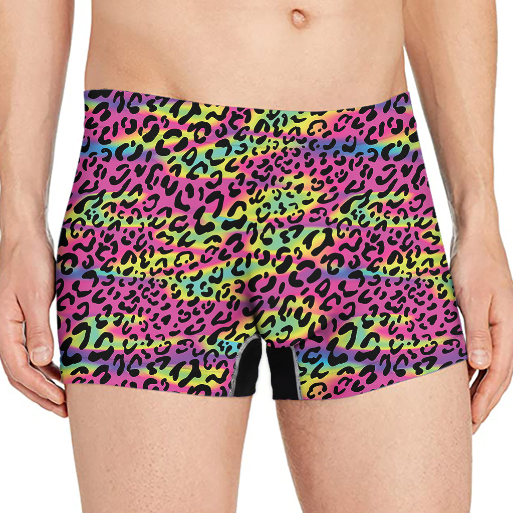 Trippy Psychedelic Leopard Print Men's Boxer Briefs