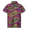Trippy Psychedelic Leopard Print Men's Short Sleeve Shirt