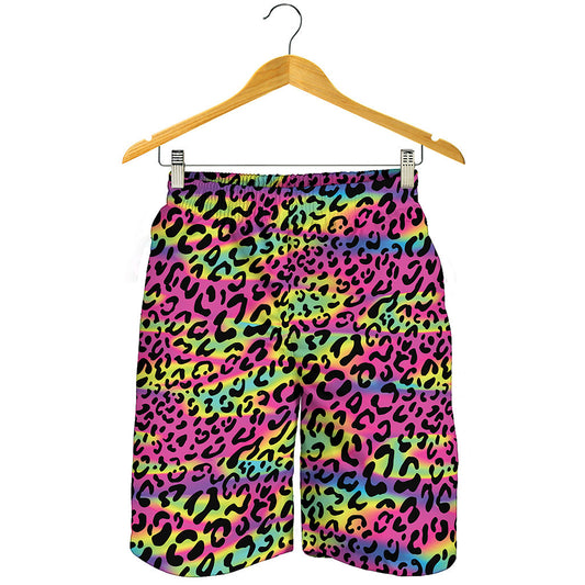 Trippy Psychedelic Leopard Print Men's Shorts