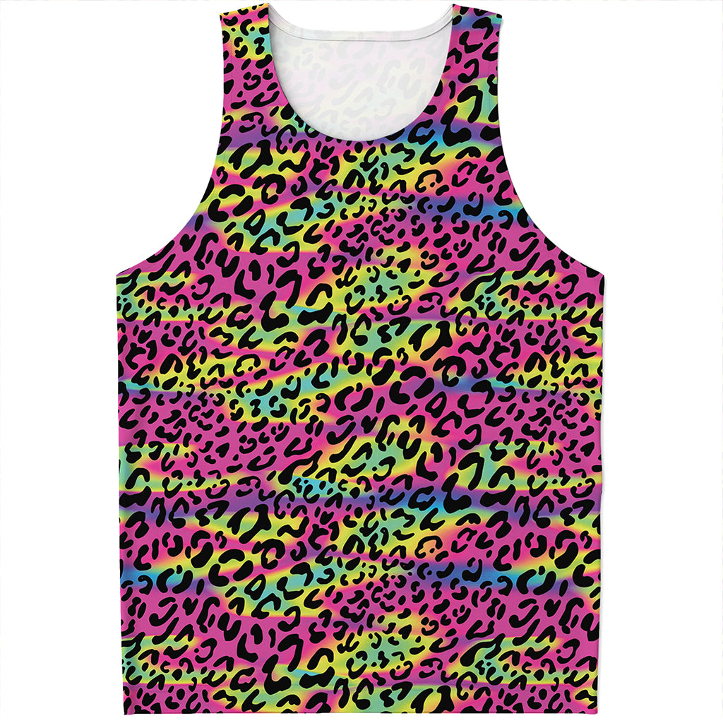 Trippy Psychedelic Leopard Print Men's Tank Top