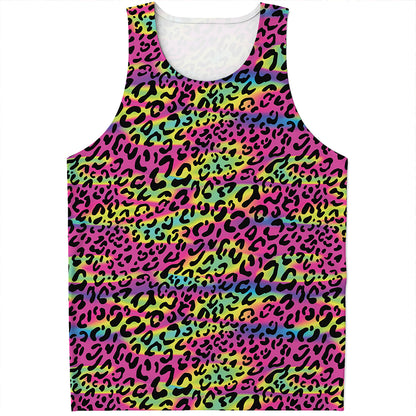 Trippy Psychedelic Leopard Print Men's Tank Top