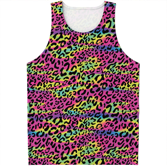 Trippy Psychedelic Leopard Print Men's Tank Top