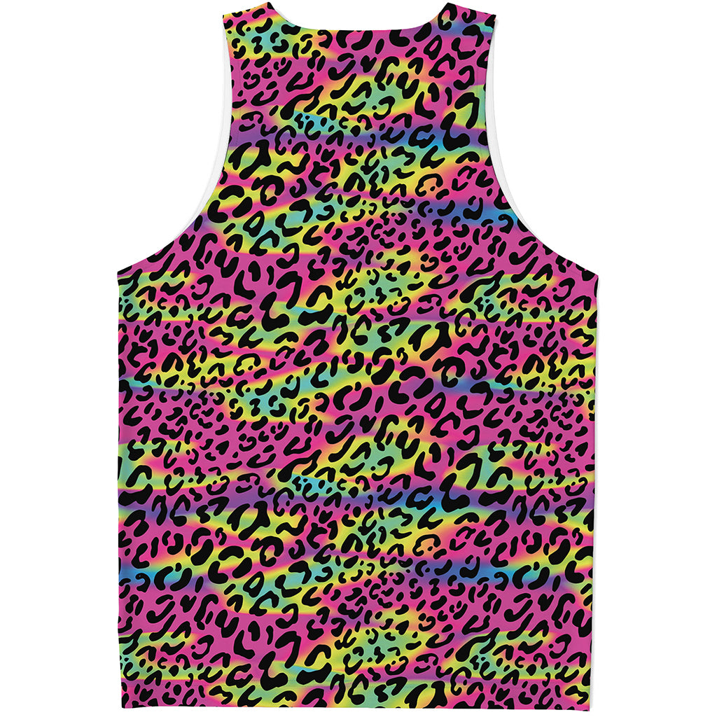 Trippy Psychedelic Leopard Print Men's Tank Top
