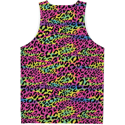 Trippy Psychedelic Leopard Print Men's Tank Top