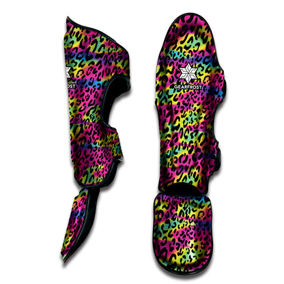 Trippy Psychedelic Leopard Print Muay Thai Shin Guard