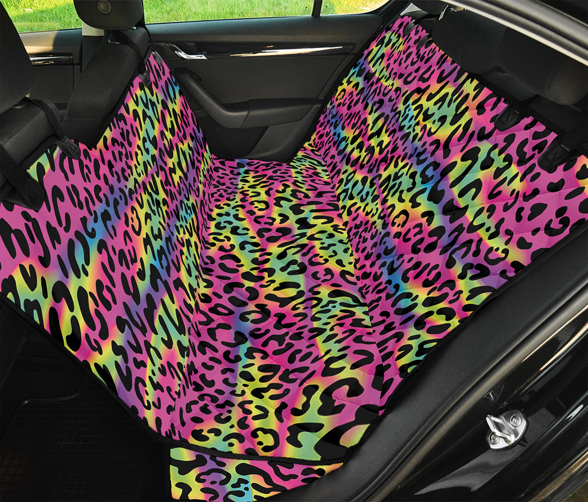 Trippy Psychedelic Leopard Print Pet Car Back Seat Cover