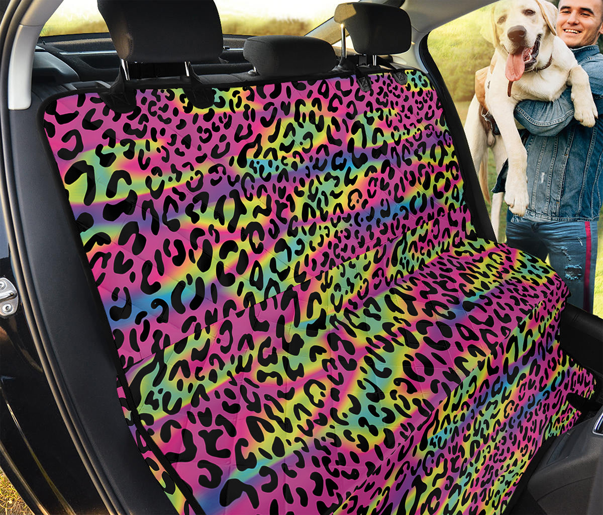 Trippy Psychedelic Leopard Print Pet Car Back Seat Cover