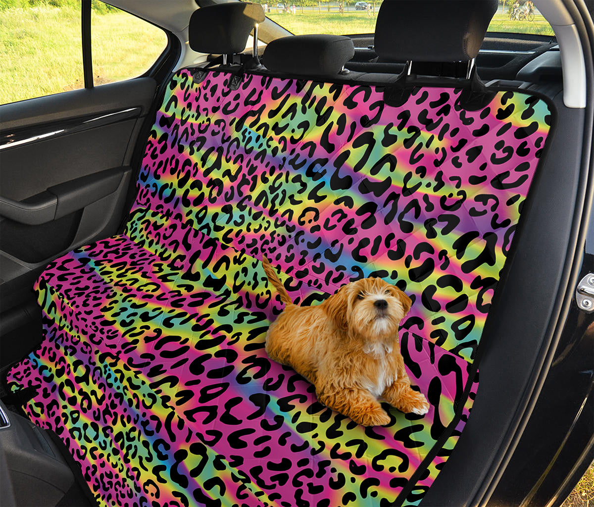 Trippy Psychedelic Leopard Print Pet Car Back Seat Cover