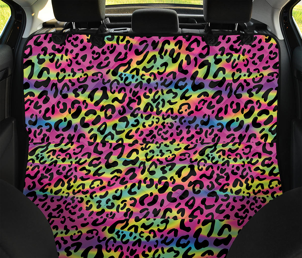 Trippy Psychedelic Leopard Print Pet Car Back Seat Cover