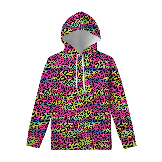 Trippy Psychedelic Leopard Print Pullover Hoodie