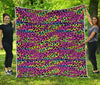 Trippy Psychedelic Leopard Print Quilt