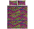 Trippy Psychedelic Leopard Print Quilt Bed Set